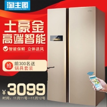 土豪金高端智能3099智能保鲜 立体送风前300名送锅具套装时间：11月11号—11月12号